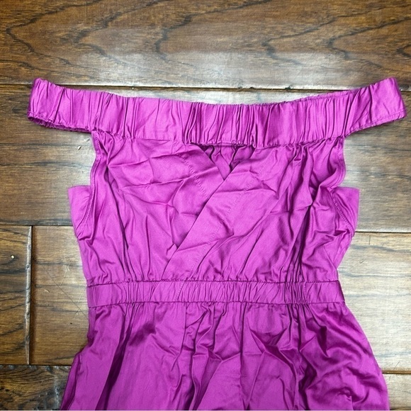 Anthropologie Maeve Mona Off the Shoulder Midi Dress Fuchsia - Picture 8 of 9